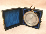 Vintage aneroid pocket barometer with case